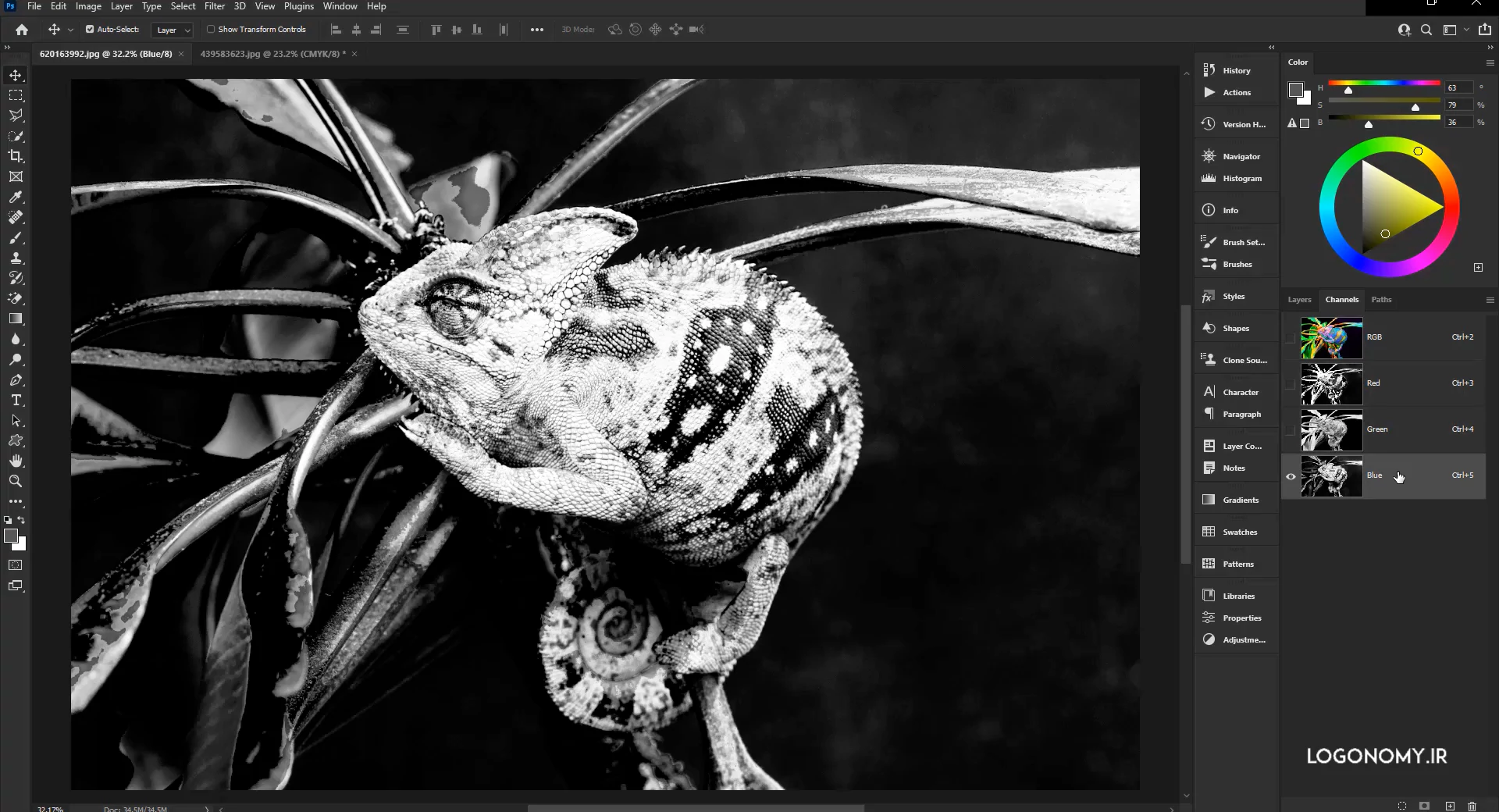 استفاده از Luminosity mask و تفکیک رنگ های تصویر در برنامه فتوشاپ